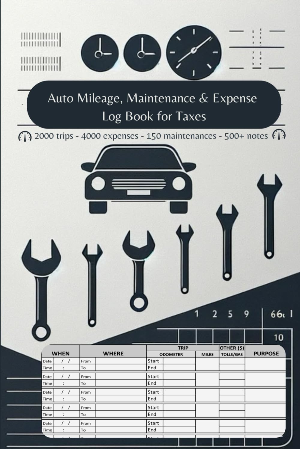 Auto Mileage, Maintenance & Expense Log Book for Taxes