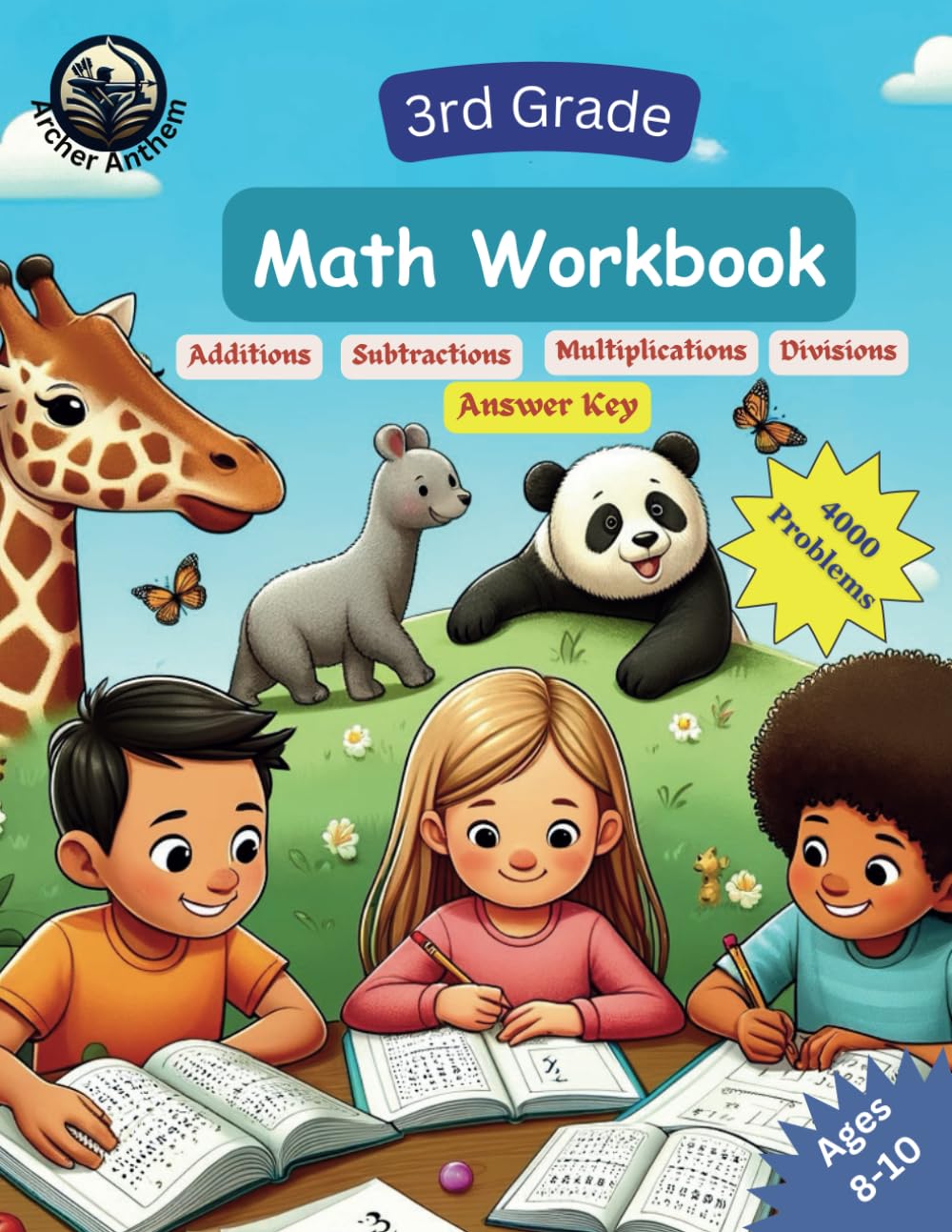 3rd Grade Math Workbook - Comprehensive Practice in Addition, Subtraction, Multiplication, and Division