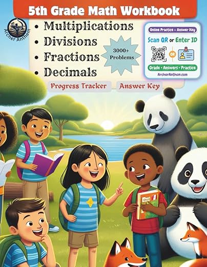 5th Grade Math Workbook - Multiplications, Divisions, Fractions, and Decimals: Over 3000 Problems, 100+ Worksheets, Answer Key, Structured Daily Practice, Core Math Skills Enhancement for Ages 10-11