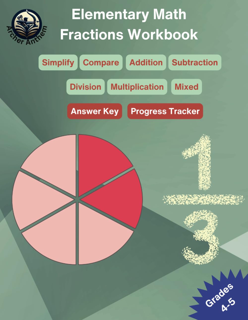 Elementary Math Fractions Workbook