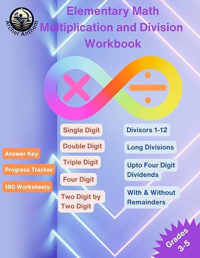 Elementary Math Multiplication and Division Workbook