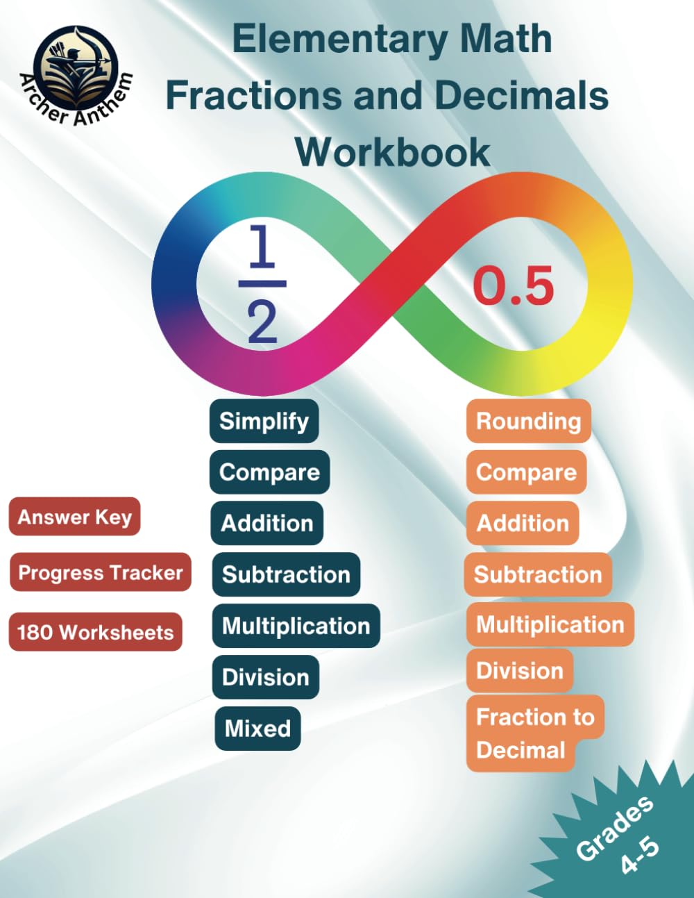 Elementary Math Fractions and Decimals Workbook