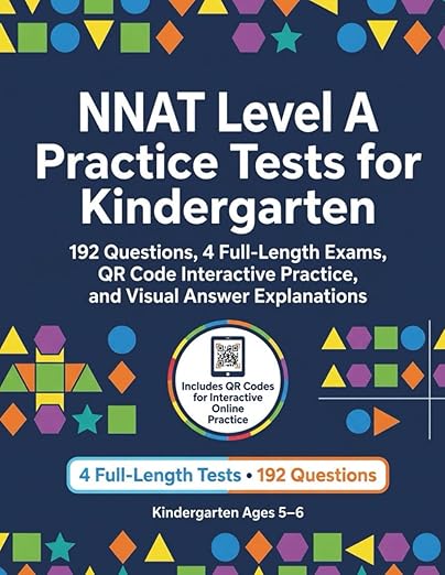 NNAT Level A Practice Tests for Kindergarten