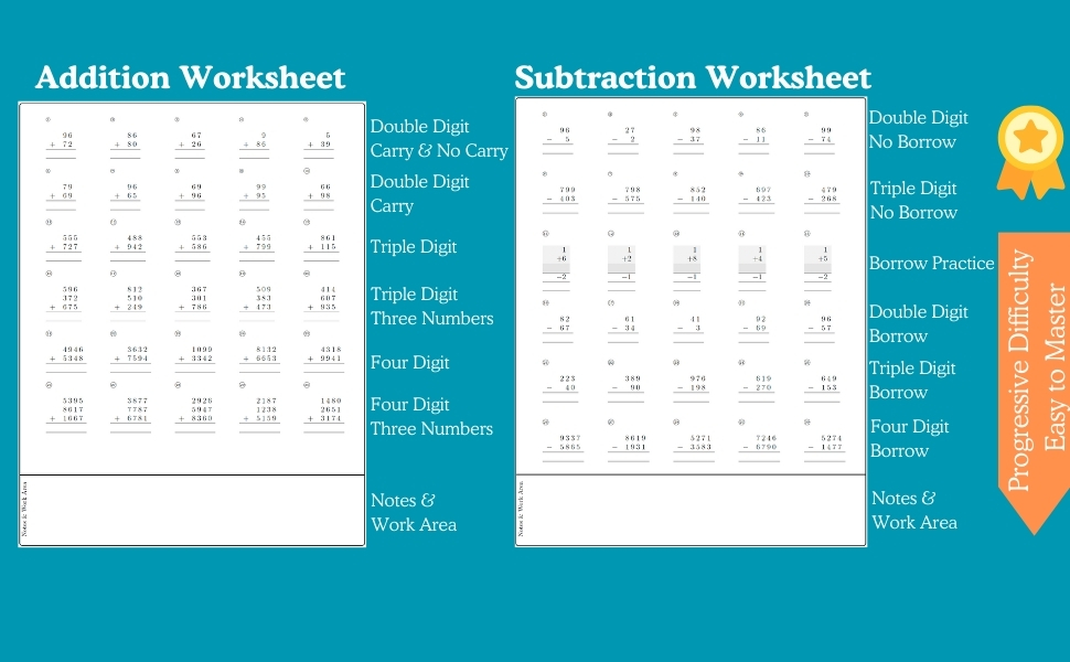 Addition and Subtraction Worksheets