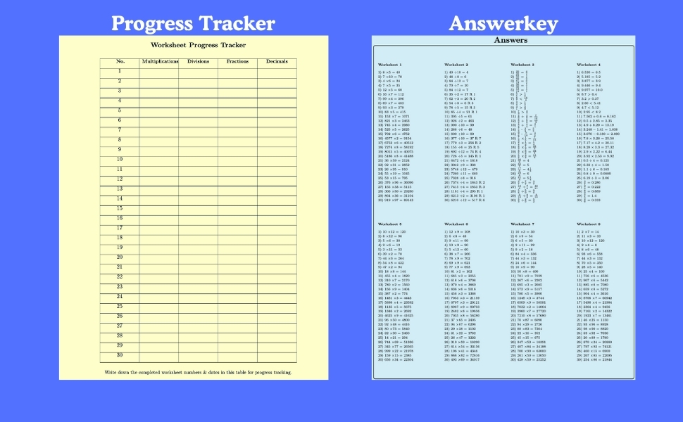 Progress Tracker and Answer Key